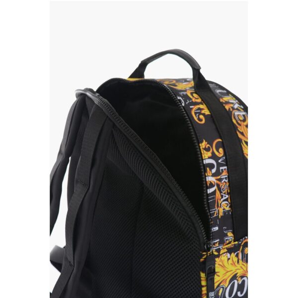 Versace JEANS COUTURE Baroque Patterned Fabric Backpack - Image 4