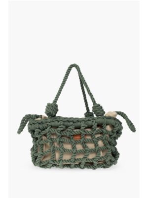 Dsquared² Solid Color Bag with Braided Design and Removable Inner Pouc