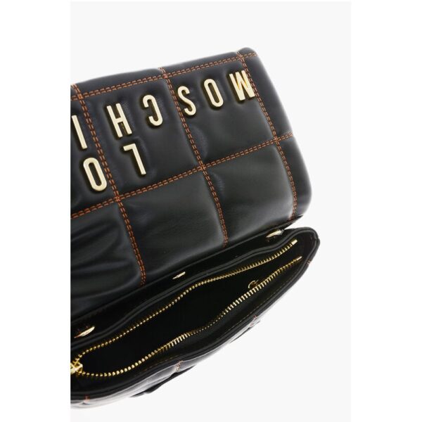 Moschino LOVE Faux Leather Clutch With Embossed and Golden Logo - Image 5