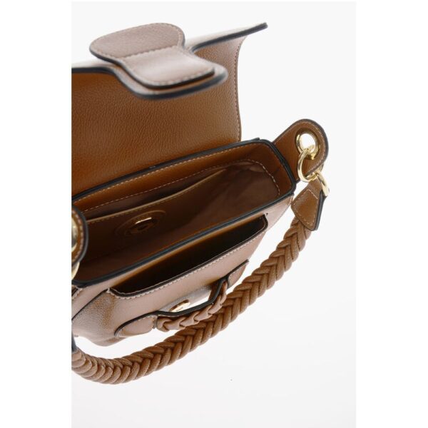 Moschino LOVE Faux Leather Saddle Bag with Braided Details - Image 4