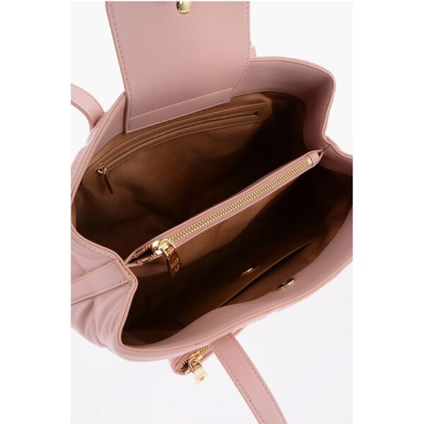 Moschino LOVE Quilted Faux Leather Shoulder Bag with Golden Logo - Image 4