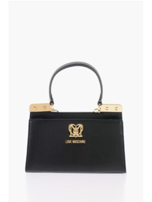 Moschino LOVE 2 Compartment Faux Leather Handle Bag with Removable Sh