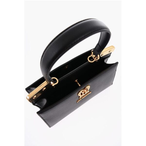 Moschino LOVE 2 Compartment Faux Leather Handle Bag with Removable Sh - Image 4