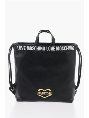 Moschino LOVE Faux Leather Handbag with Printed Logo