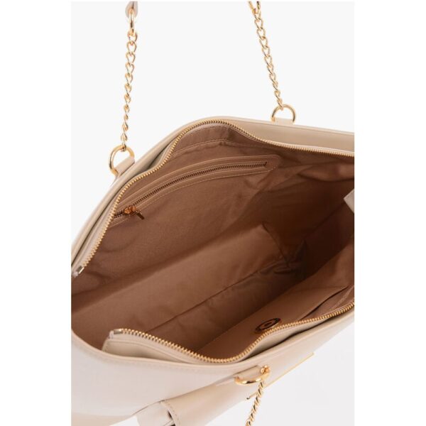Moschino LOVE Faux Leather Tote Bag with Golden Details - Image 4