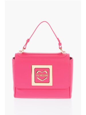 Moschino LOVE Faux Leather Shoulder Bag with Metal Golden Logo