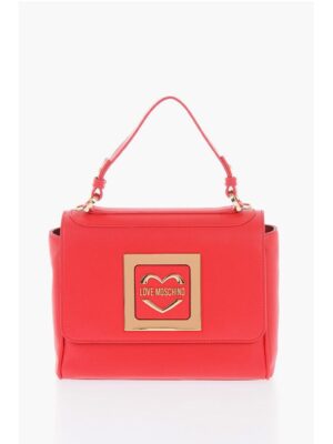 Moschino LOVE Faux Leather Shoulder Bag with Metal Golden Logo