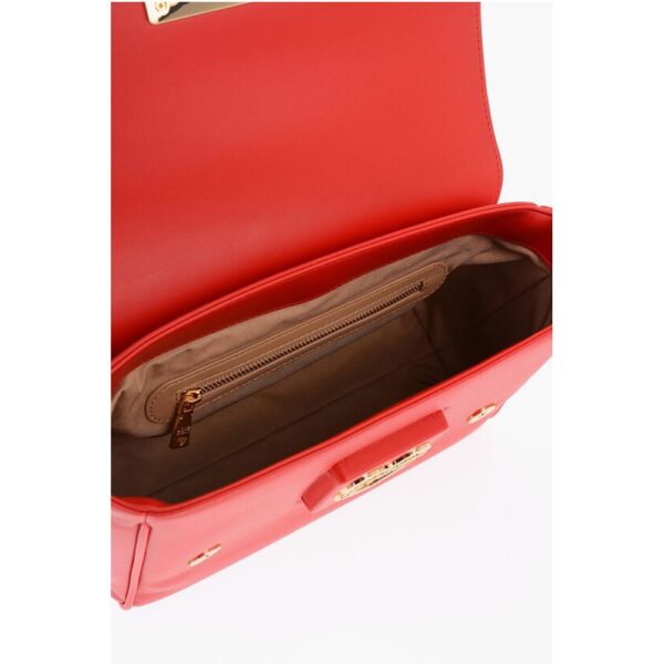 Moschino LOVE Faux Leather Shoulder Bag with Metal Golden Logo - Image 4