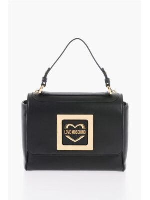 Moschino LOVE Faux Leather Shoulder Bag with Golden Details