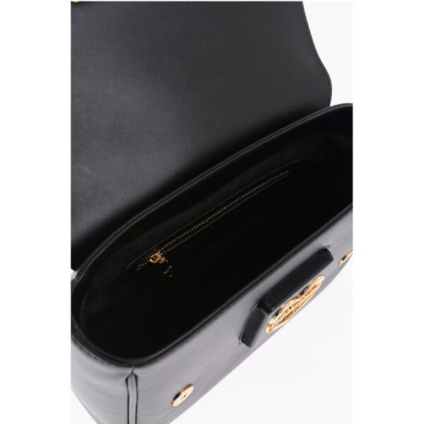 Moschino LOVE Faux Leather Shoulder Bag with Golden Details - Image 4