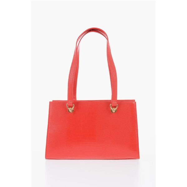 Moschino LOVE Faux Leather Shoulder Bag with Golden Details - Image 3