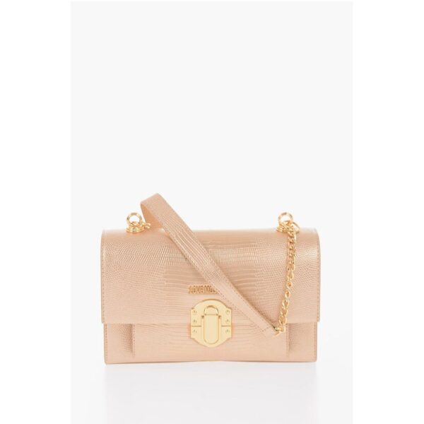 Moschino LOVE Metallic Faux Leather Shoulder Bag