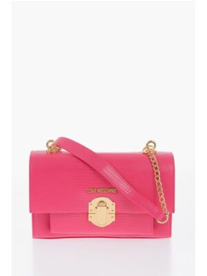Moschino LOVE Faux Leather Shoulder Bag with Metal Magnetic Closure