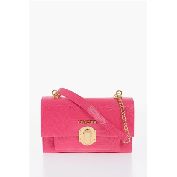 Moschino LOVE Faux Leather Shoulder Bag with Metal Magnetic Closure