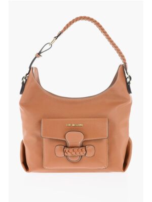 Moschino LOVE Faux Leather Shoulder Bag with Braided Handle
