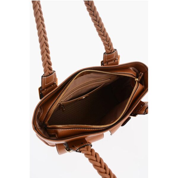 Moschino LOVE Faux Leather Shoulder Bag with Braided Handle - Image 4