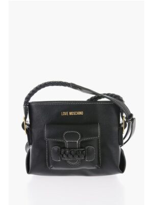 Moschino LOVE Faux Leather Crossbody Bag with Braided Details