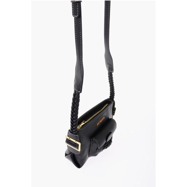 Moschino LOVE Faux Leather Crossbody Bag with Braided Details - Image 3