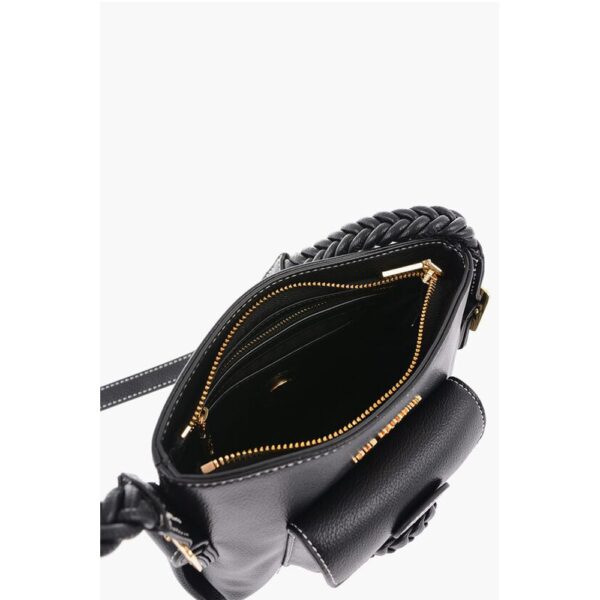 Moschino LOVE Faux Leather Crossbody Bag with Braided Details - Image 4