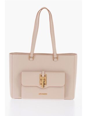 Moschino LOVE Faux Leather Tote Bag with Golden Details