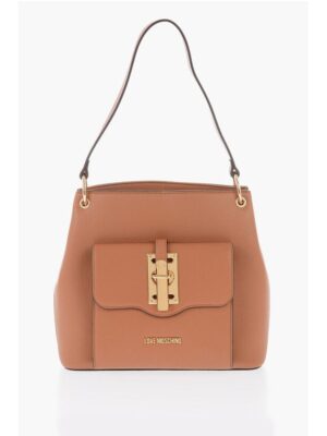 Moschino LOVE Faux Leather Shoulder Bag with Golden Details