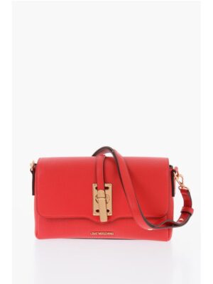 Moschino LOVE Faux Leather Shoulder Bag With Maxi Logo on the Back
