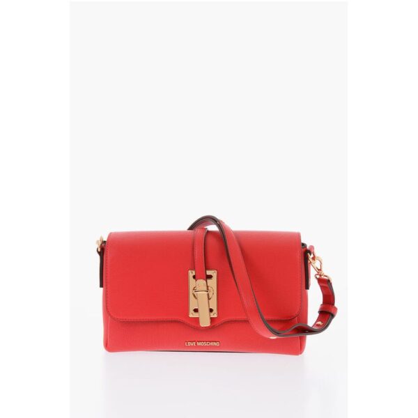 Moschino LOVE Faux Leather Shoulder Bag With Maxi Logo on the Back