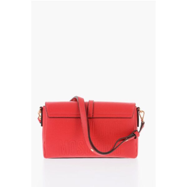 Moschino LOVE Faux Leather Shoulder Bag With Maxi Logo on the Back - Image 2