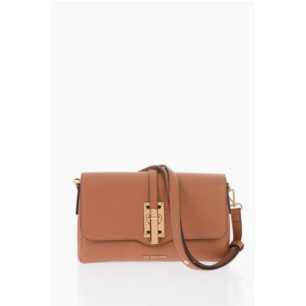 Moschino LOVE Faux Leather Shoulder Bag with Golden Details