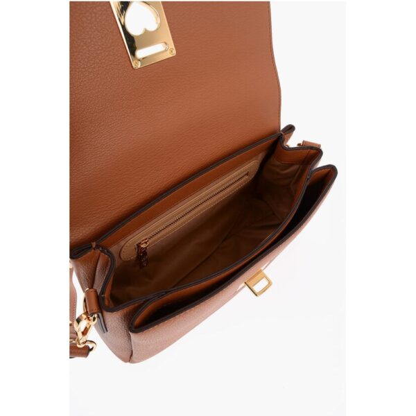 Moschino LOVE Faux Leather Shoulder Bag with Golden Details - Image 4