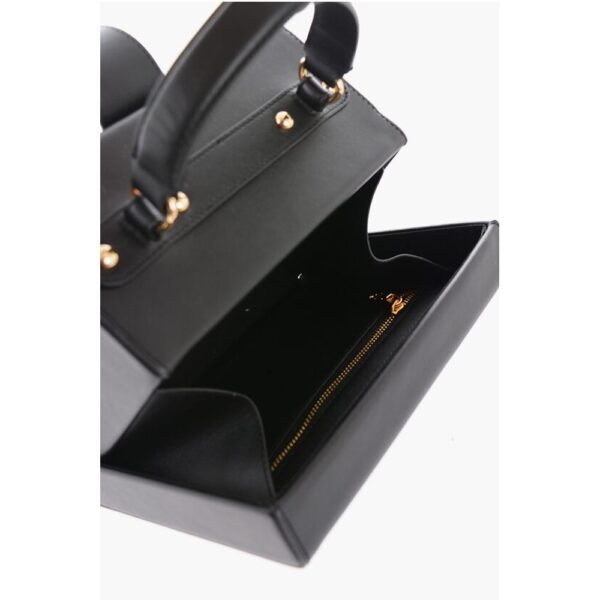 Moschino LOVE Leather Briefcase Bag with Turn Lock Closure - Image 4