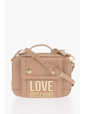 Moschino LOVE Faux Leather Crossbody Bag with Golden Logo