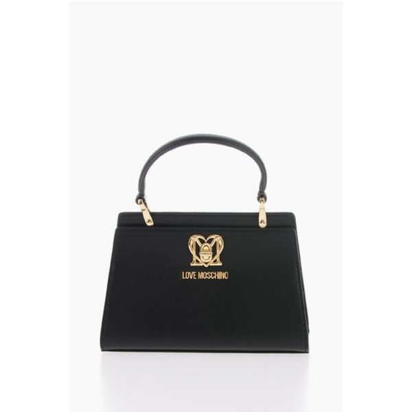 Moschino LOVE Solid Color Handbag with Removable Faux Fur Handle