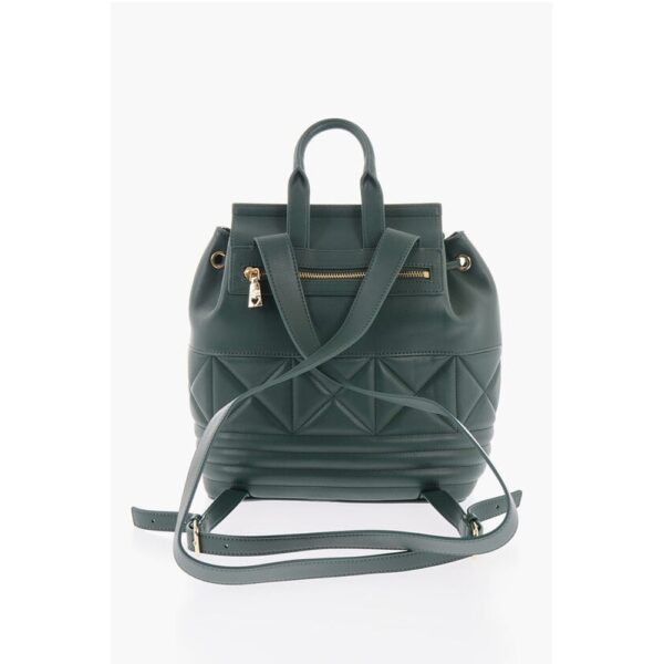 Moschino LOVE Quilted Faux Leather Backpack with Metal Golden Logo - Image 2