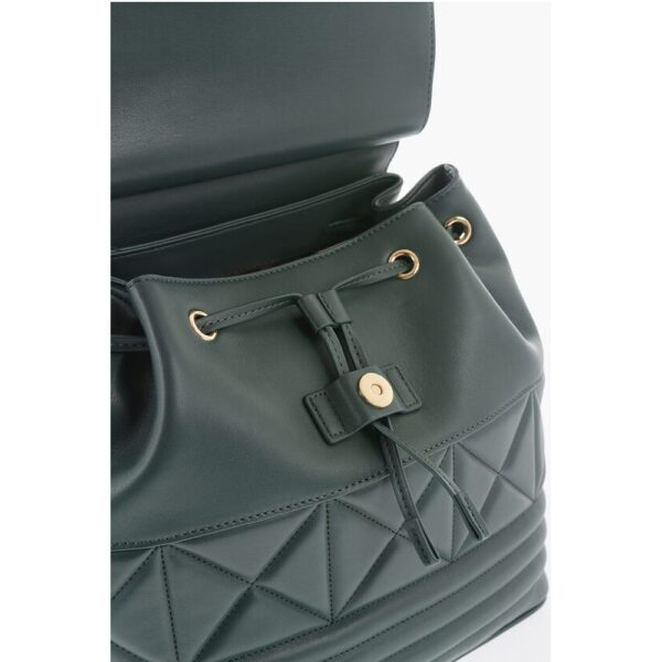 Moschino LOVE Quilted Faux Leather Backpack with Metal Golden Logo - Image 3