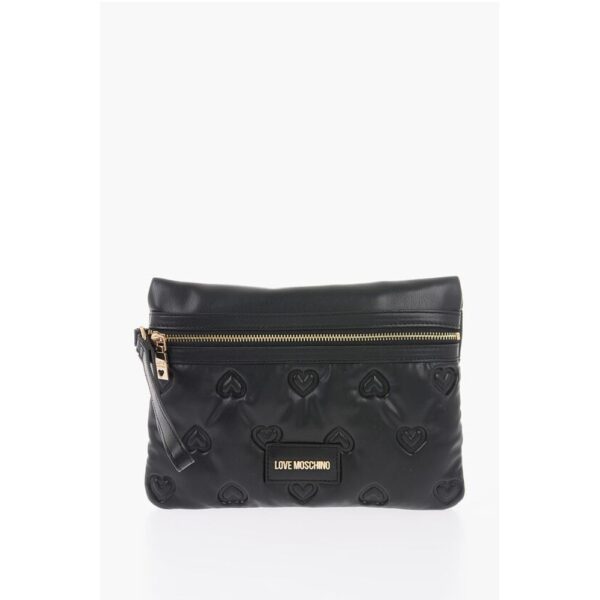 Moschino LOVE Hearts Embossed Faux Leather Handbag