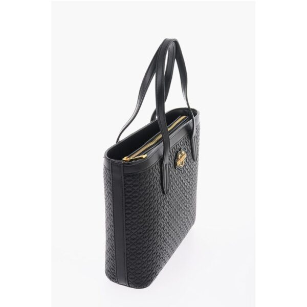 Moschino LOVE Faux Leather VALENTINA Tote Bag with All-Over Hearts - Image 2