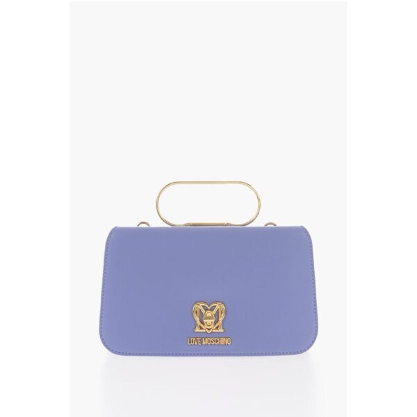 Moschino LOVE Solid Color Handbag with Removable Faux Fur Handle