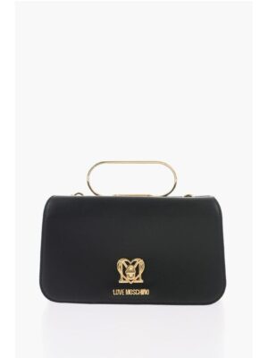 Moschino LOVE Solid Color Handbag with Removable Faux Fur Handle
