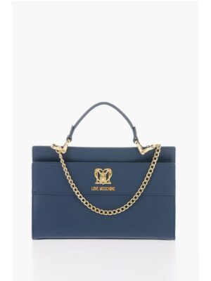 Moschino LOVE Solid Color bag with Removable Faux Fur Handle