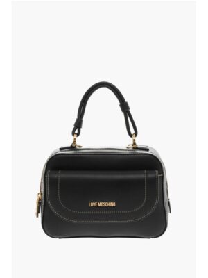 Moschino LOVE Faux Leather Handbag with Visible Stitching