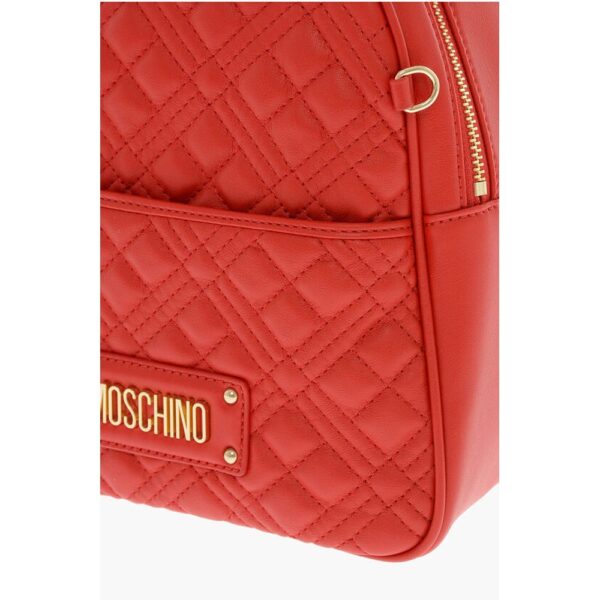Moschino LOVE Quilted Faux Leather Backpack with Matched Pouch - Image 4