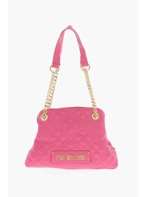 Moschino LOVE Quilted Mini Handle Bag with Golden Logo