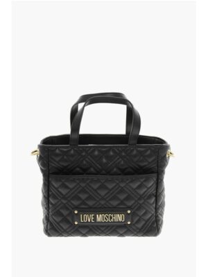 Moschino LOVE Quilted Faux Leather Handbag with Golden Chain