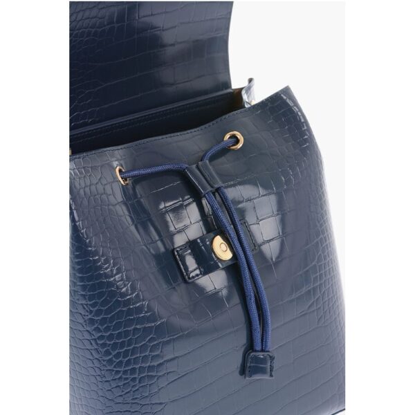 Moschino LOVE Crocodile Effect Faux Leather Backpack - Image 3