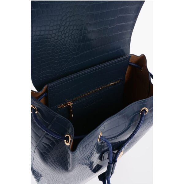 Moschino LOVE Crocodile Effect Faux Leather Backpack - Image 4
