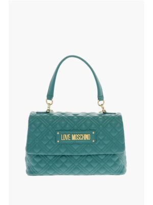Moschino LOVE Faux Leather Quilted Bag with Magnetic Closure