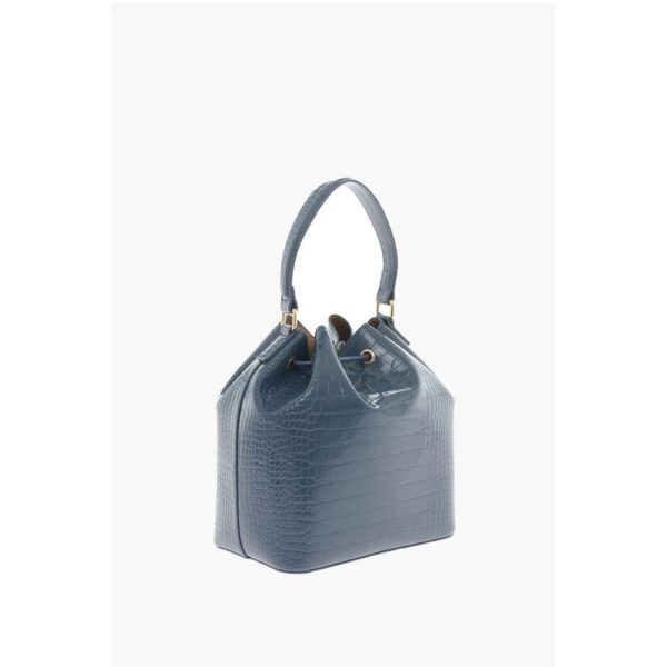 Moschino LOVE Faux Leather Crocodile Effect Bucket Bag with Embossed - Image 2