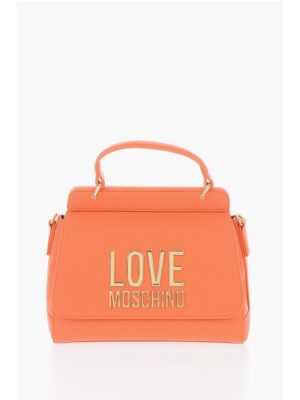Moschino LOVE Faux Leather Mini Bag with Maxi Golden Plaque