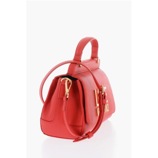 Moschino LOVE Faux Leather Shoulder Bag with Golden Maxi Logo - Image 2
